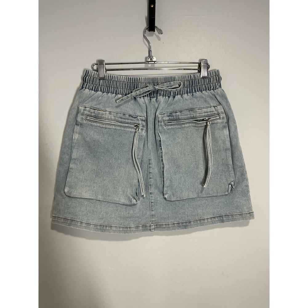 Bloomingdales AQUA Denim Utility Skirt - Exclusive Medium